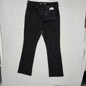 Old Navy Women Jeans 12 Black Denim Bootcut Extra High-Rise Kicker